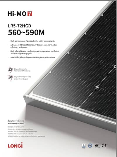 Longi Solar Panels 590 watts BiFacial HiMo7 at best rates