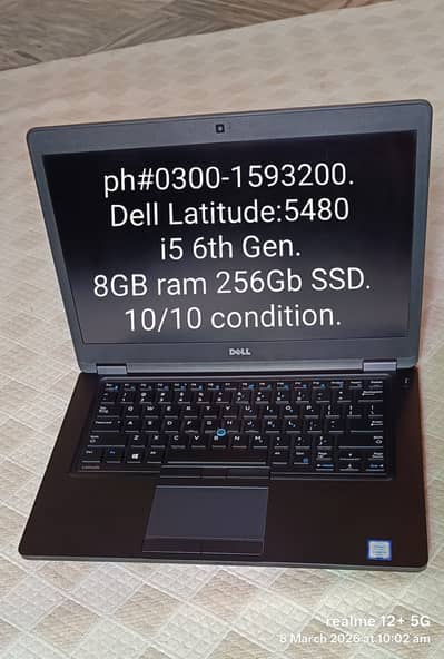 [Dell Latitude 5480] core i5 6th Gen. (8 Gb Ram,256 Gb SSD)