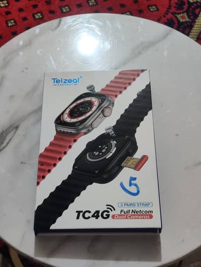  Telzeal TC4G Smartwatch • Dual Camera • 3 Straps • Good Working Con
