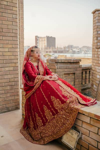 Bridal Dress Haris Shakeel Inspired - Silk/Tissue with Net Dupatta