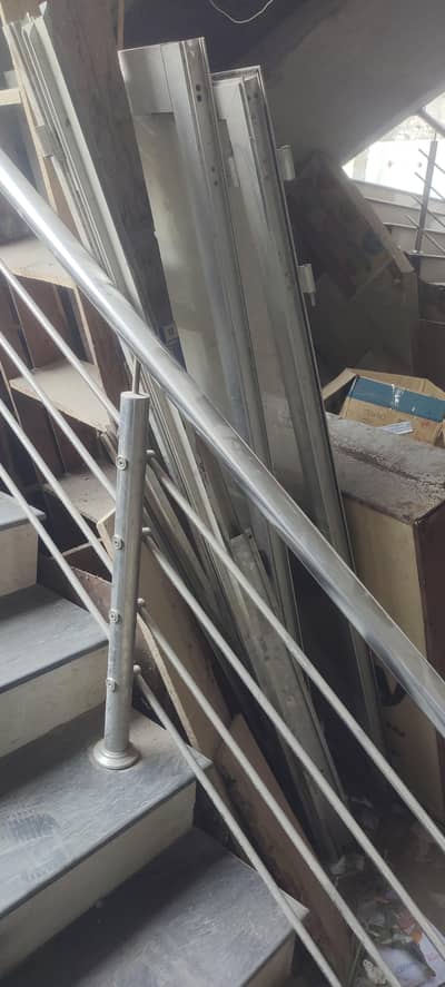 aluminum glass double door with top glass and lock