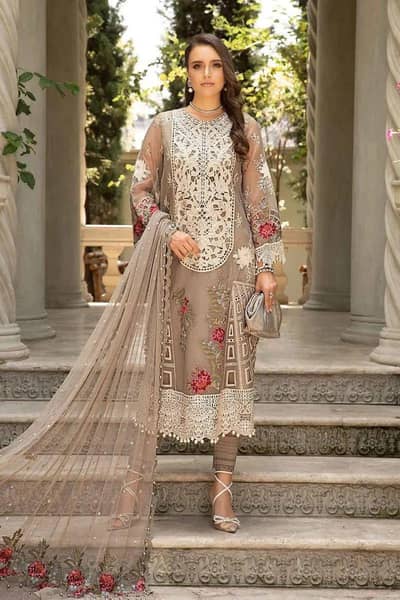 3Pc Women Unstiched Embroidered Suit | New Heavy Article