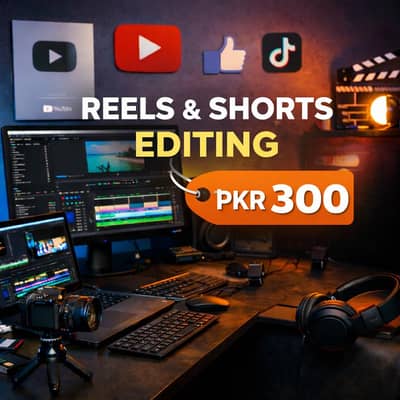 Reels & Shorts video editing - PKR 300.    (Whatsapp order available)