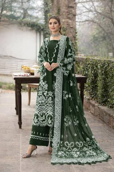 3Pc Women Unstiched Embroidered Suit | New Heavy Articles