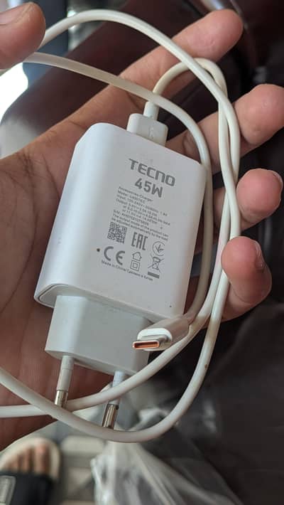tecno spark 40 type c 45w charger original one month used03288045628