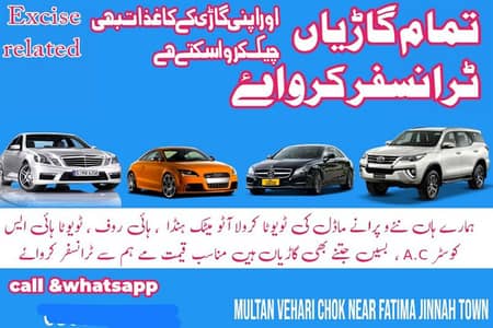 jis Bhai ne car bike transfer krwani ho rabta kre