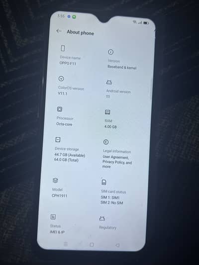 Oppo f11 4/64 official approved