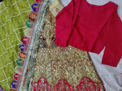 Heavy Mirror Work Lehenga Choli with Dupatta – Wedding / Mehndi Dress