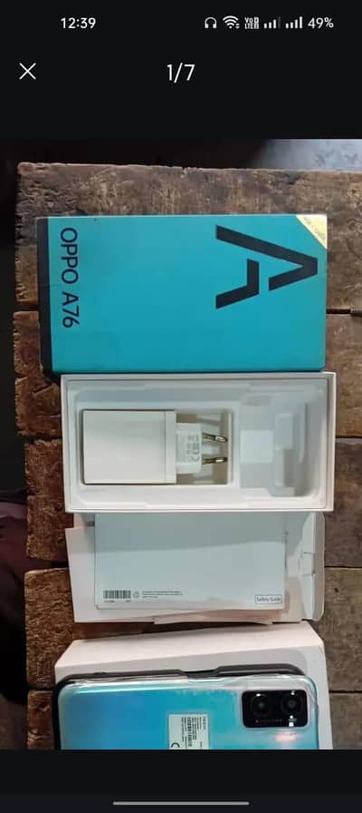 oppo a76 6/128 with box charger