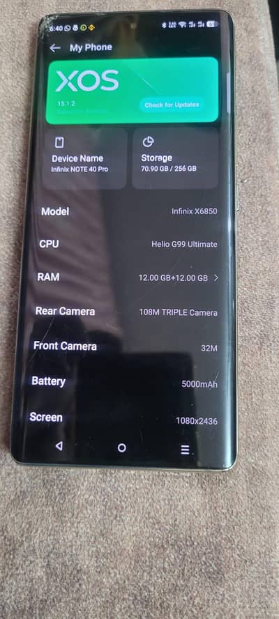 infinix note 40 pro urjant sell glass carak 100% working