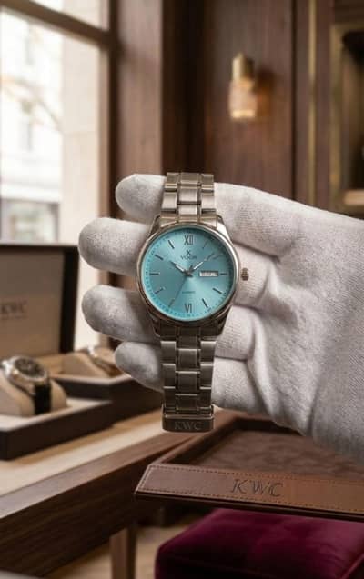 new watch blue  clour date+ time