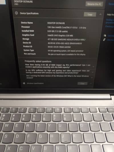 “Core i7 13th Gen Laptop – 8GB RAM – 512GB SSD”