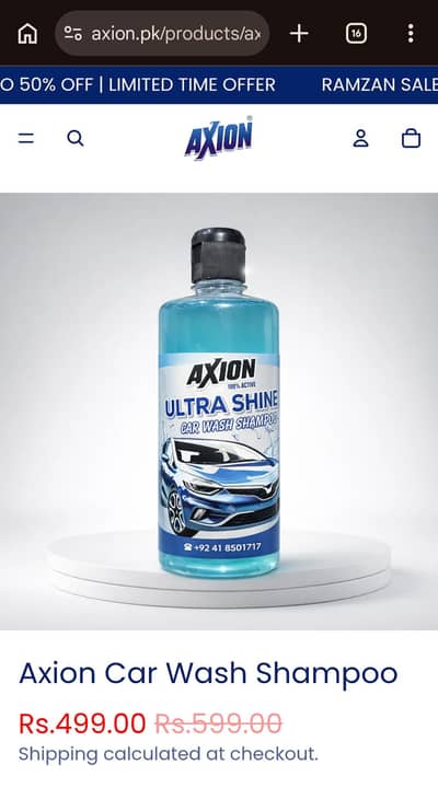 Axion Car Wash Shampoo 500ML