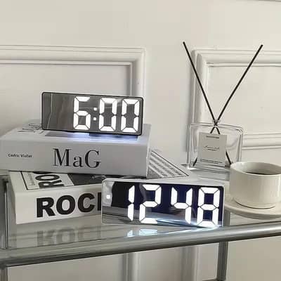 LED MIRROR TABLE WATCH ⌚ DISPLAY TIMES