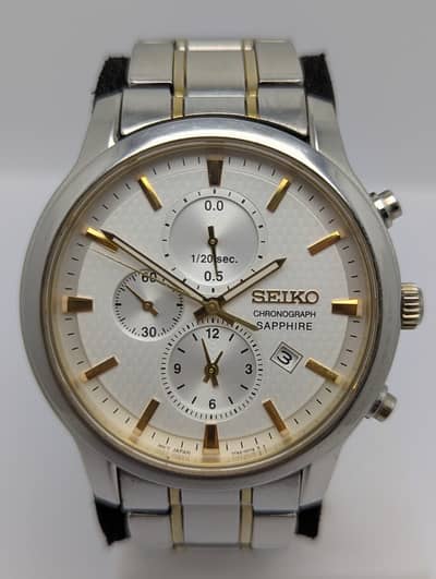 Original Seiko Chronograph quartz Sapphire watch for sale Japan