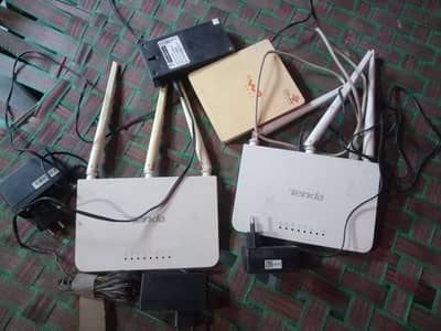 2- Tenda WiFi Router with Fiber Onio & Power Bank – Good Condition