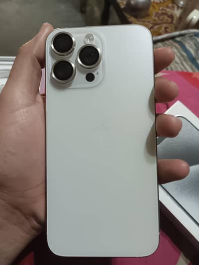 iphone15 pro max (256gb) White color condition10/10ph. no. 03236007423