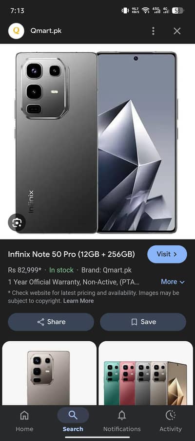 infinix not 50 lush condition only 5 month use