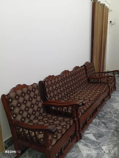 Solid Wooden 5 Seater Sofa Set