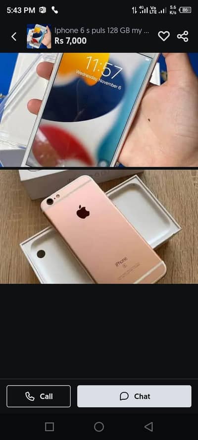 Iphone 6 s puls 128 GB my WhatsApp number 0329-38-19-821