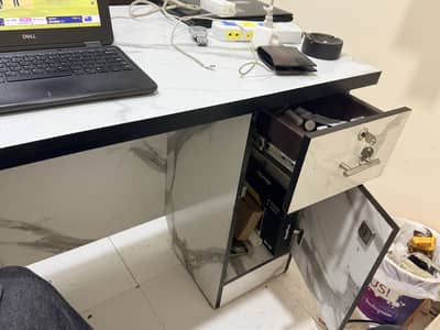 Laptop Computer White Wood Table