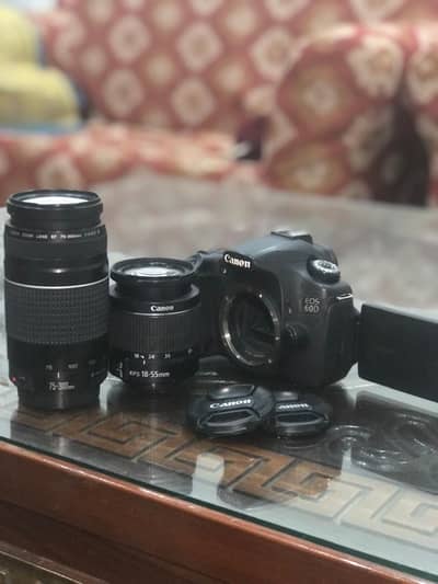 Canon 60D DSLR camera for sale in excellent condition with 2 lenses
