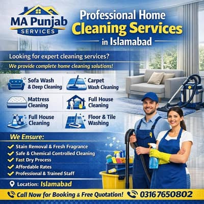 Home cleaning and sufa & carpet wash and dry services