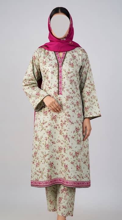 Bin Saeed 80% off 3 Pc Suit with lace and luxury stitching+Bow Frock