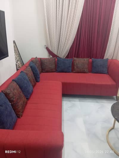 Elegant Red L-Shape Sofa – Modern & Comfortable 