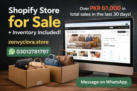 E commerce Shopify store for sale with inventory