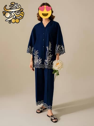 Women Premium Cotton Chikankari 2Pc Suit | Stitched Shirt Trouser