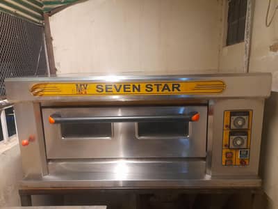 Seven star double glass large pizza oven  with trolley