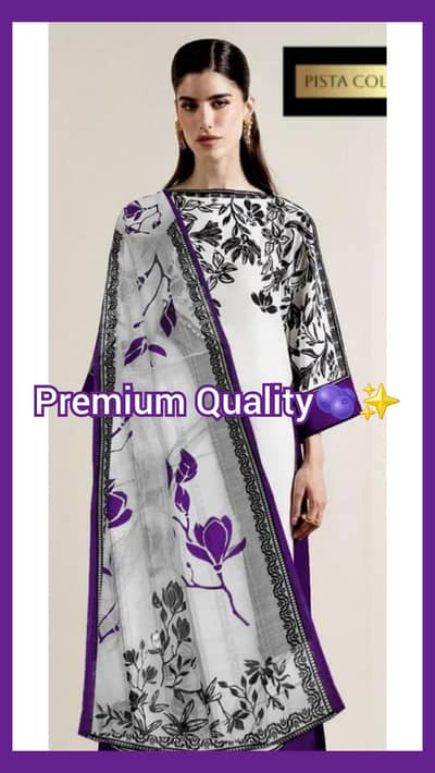 Elegant White & Purple Floral Lawn Suit | Summer Collection 2026 
