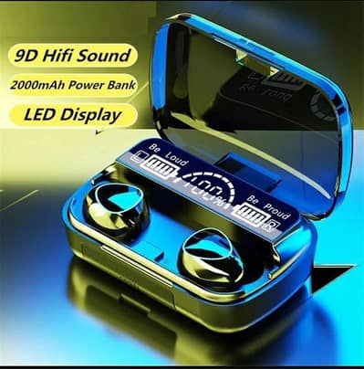 M10 Digital Display Case Earbuds, Black