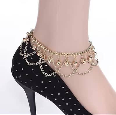 Gold Plated Bell Anklet for Women Fastive Wear