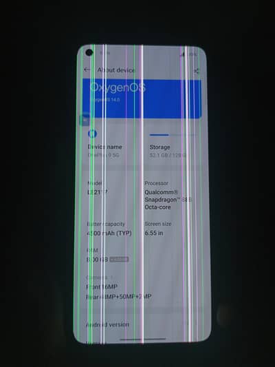 One Plus 9 5G. 8+4/128. Single Sim PTA Approved hai. panel line hen