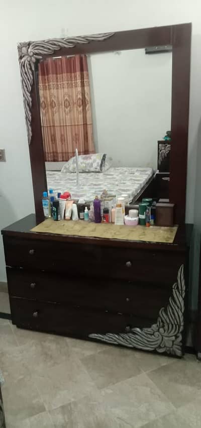 King size bed with side tables, dressing table and 6 seater sofa