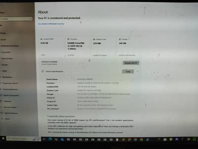 pc for normal use 128gb SSD and 256 gb hdd 8gb ram