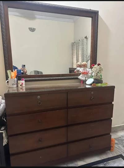 wooden dresser with mirror