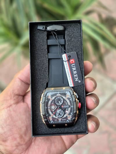 Curren Stylish Sports Rectangular Chronograph Watch