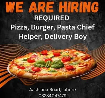 We are hiring, Pizza,  Burger Karigar, Helper