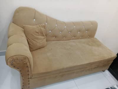 2 seater Deewan + 2 high back chair with small round table