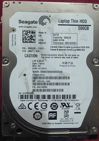 Laptop Thin HDD 500GB 5400RPM