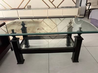 Glass Table wooden and glass.