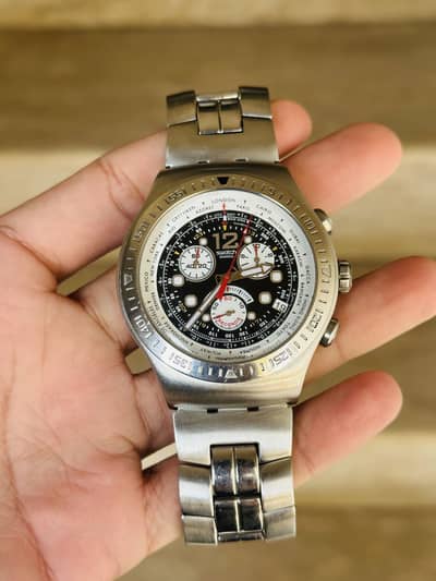 Swatch Irony Jumbo size Chronograph Men’s Stainless Steel Watch 47mm