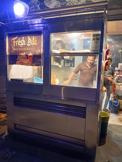 working pure ss steel burger &  fryer counter for sale