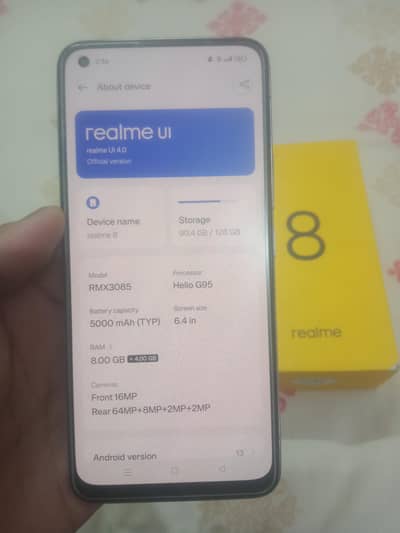 Realme 8 with Box 8/128 GB Mint Condition