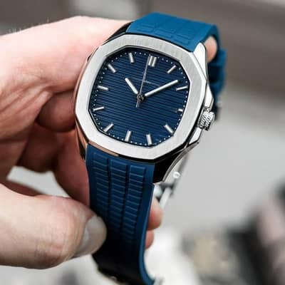 Men's Water Resistant Quartz Watch with Textured Rubber Strap.