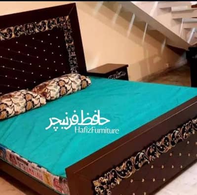 King Bed/wooden bed set/bed side tables/bed dressing table/almari