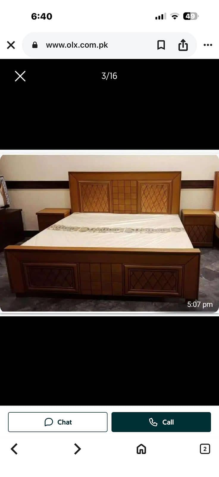 King Bed/wooden bed set/bed side tables/bed dressing table/almari 5